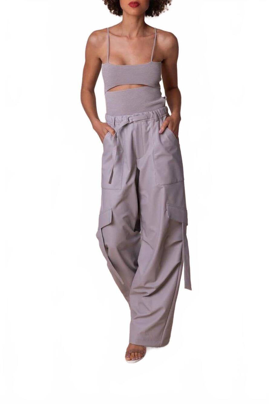 NEW LAPOINTE stretch faux utility pocket pant in medium gray